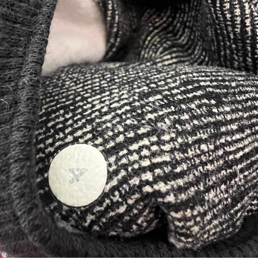 Lululemon scuba hoodie heathered grey and black zip up black sweater lounge yoga - Picture 5 of 5
